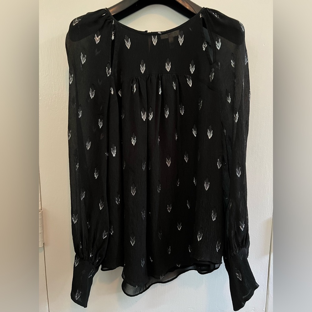 Black with silver detail Joie Holiday Blouse